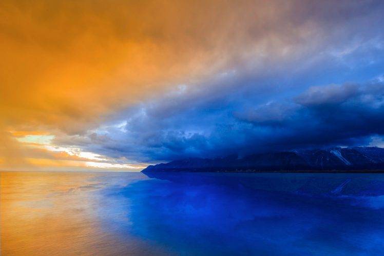 reflection, Sunset, Nature, Water, Clouds HD Wallpaper Desktop Background