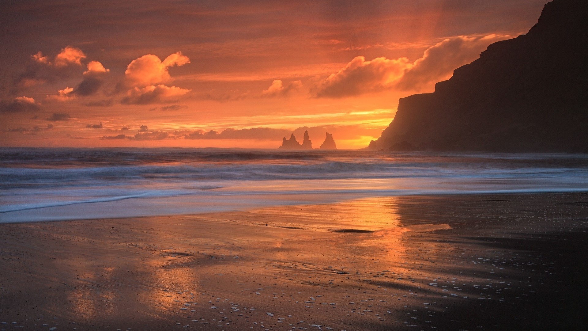 Sea Clouds Sunset Waves Nature Landscape Photography Orange