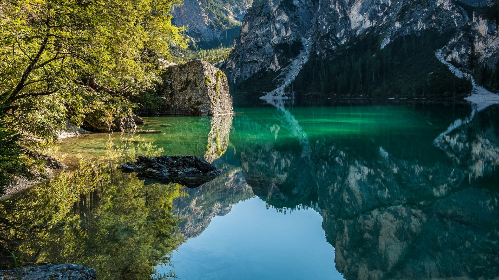 landscape, Nature, Lake, Mountains, Forest, Morning, Sunlight, Water, Reflection, Trees, Italy Wallpaper