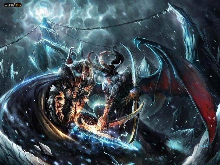 fantasy Art, Warcraft, Illidan, Lich King HD Wallpaper Desktop Background