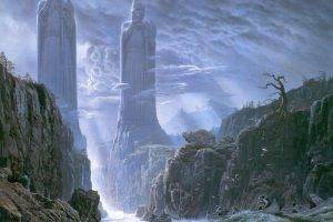 fantasy Art, The Lord Of The Rings, Statue, River, Argonath
