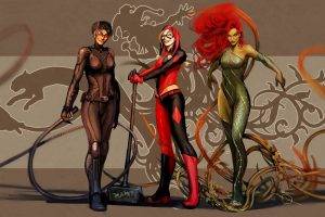 fantasy Art, Harley Quinn, Poison Ivy, Catwoman, Nebezial
