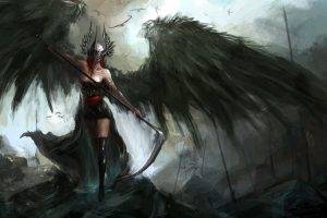 fantasy Art, Scythe, Wings