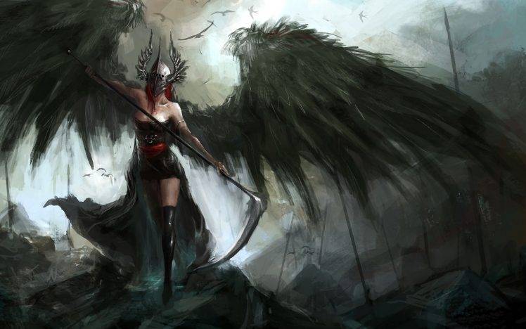 fantasy Art, Wings, Sickle HD Wallpaper Desktop Background