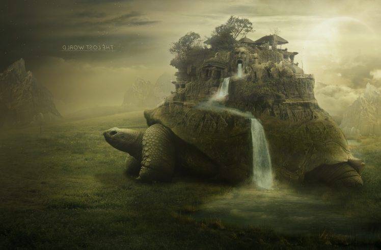 fantasy Art, Turtle, Nature, Digital Art HD Wallpaper Desktop Background
