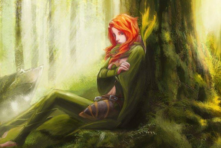 fantasy Art, Women, Redhead, Dota 2, Windranger HD Wallpaper Desktop Background