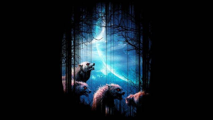 fantasy Art, Wolf HD Wallpaper Desktop Background