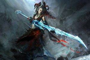 sword, Fantasy Art, Women