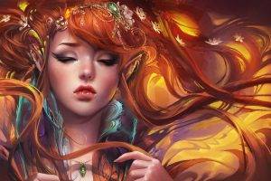 fantasy Art, Women, Redhead, Elves