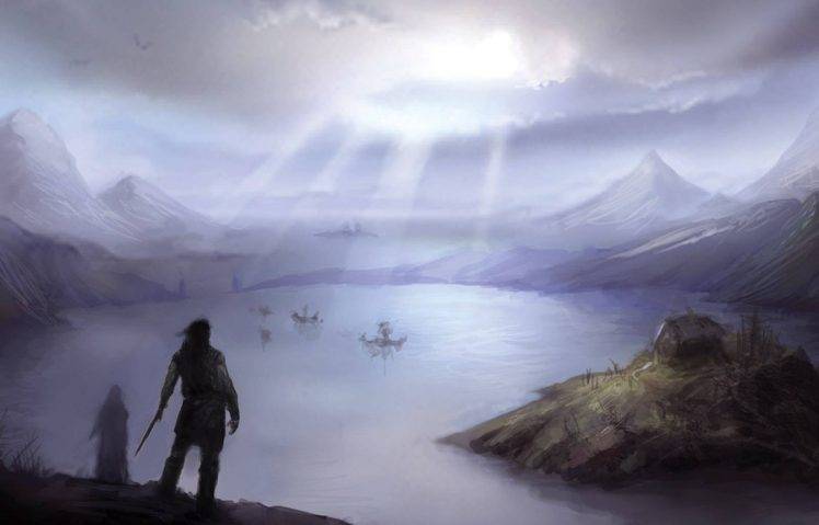 Vikings, Lake HD Wallpaper Desktop Background
