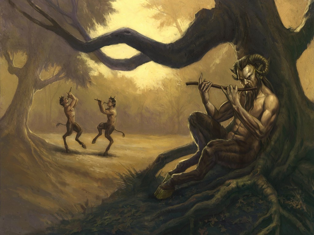 mythology, Satyr, Fantasy Art Wallpaper