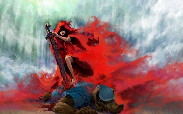 fantasy Art, Anime, Little Red Riding Hood HD Wallpaper Desktop Background