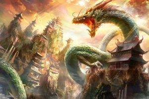 fantasy Art, Dragon, Chinese Architecture
