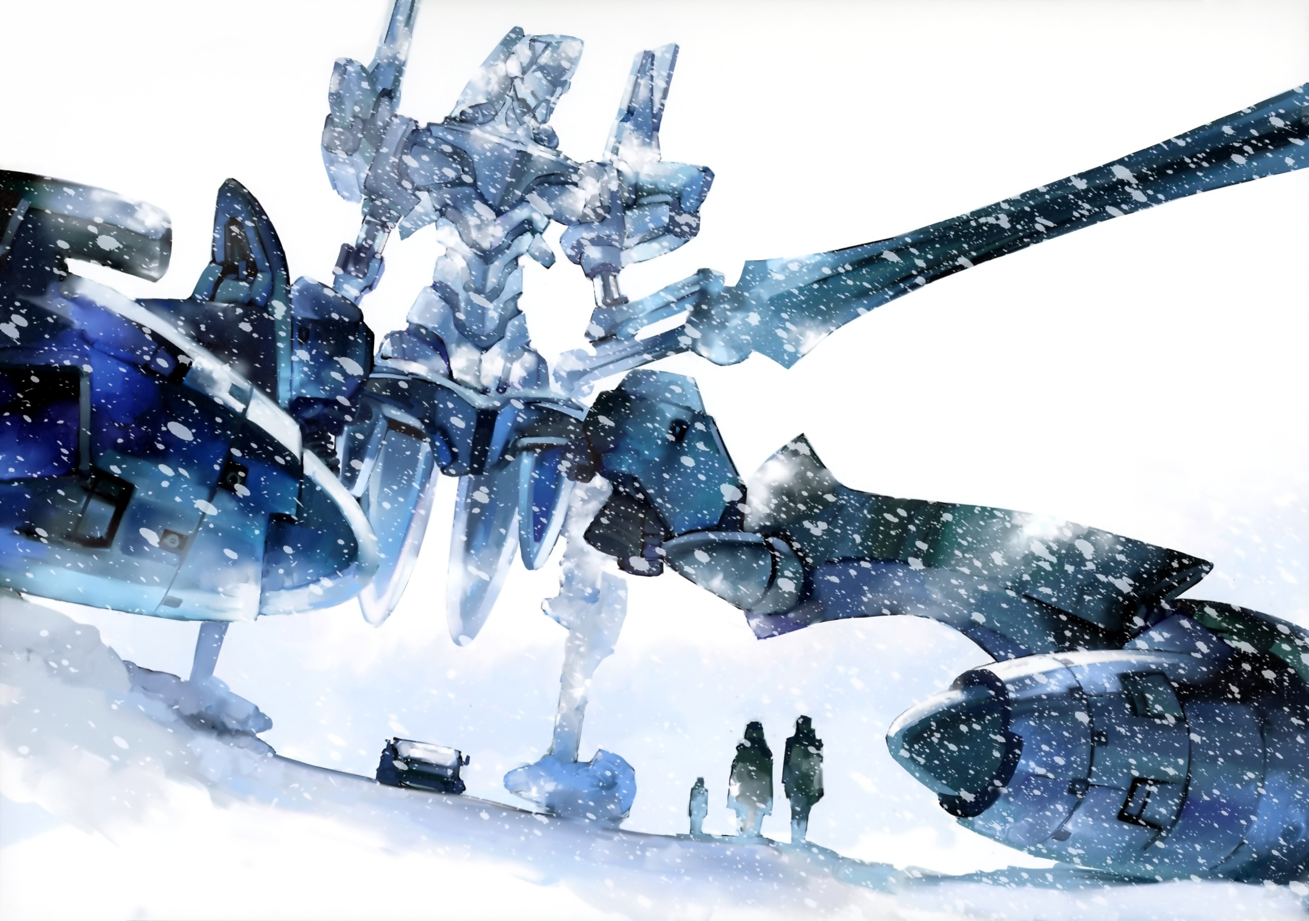artwork, Fantasy Art, Digital Art, Mech, Robot, Snow Wallpaper