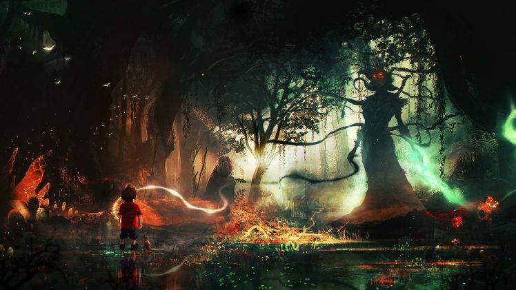 artwork, Fantasy Art, Digital Art, Magic, Forest, Vraska HD Wallpaper Desktop Background