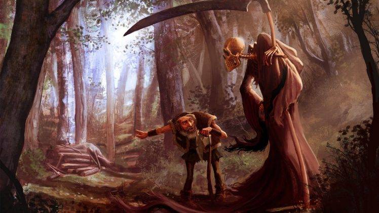 Reapers, Reaper, Death, Forest, Fantasy Art, Skull, Skeleton, Dead HD Wallpaper Desktop Background