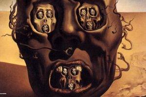 Salvador Dalí, Painting, Fantasy Art, Skull, War, Clocks, Time, Surreal