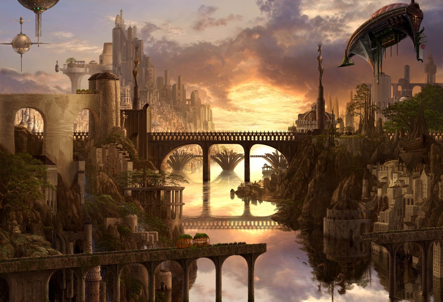 fantasy Art, Bridge Wallpaper