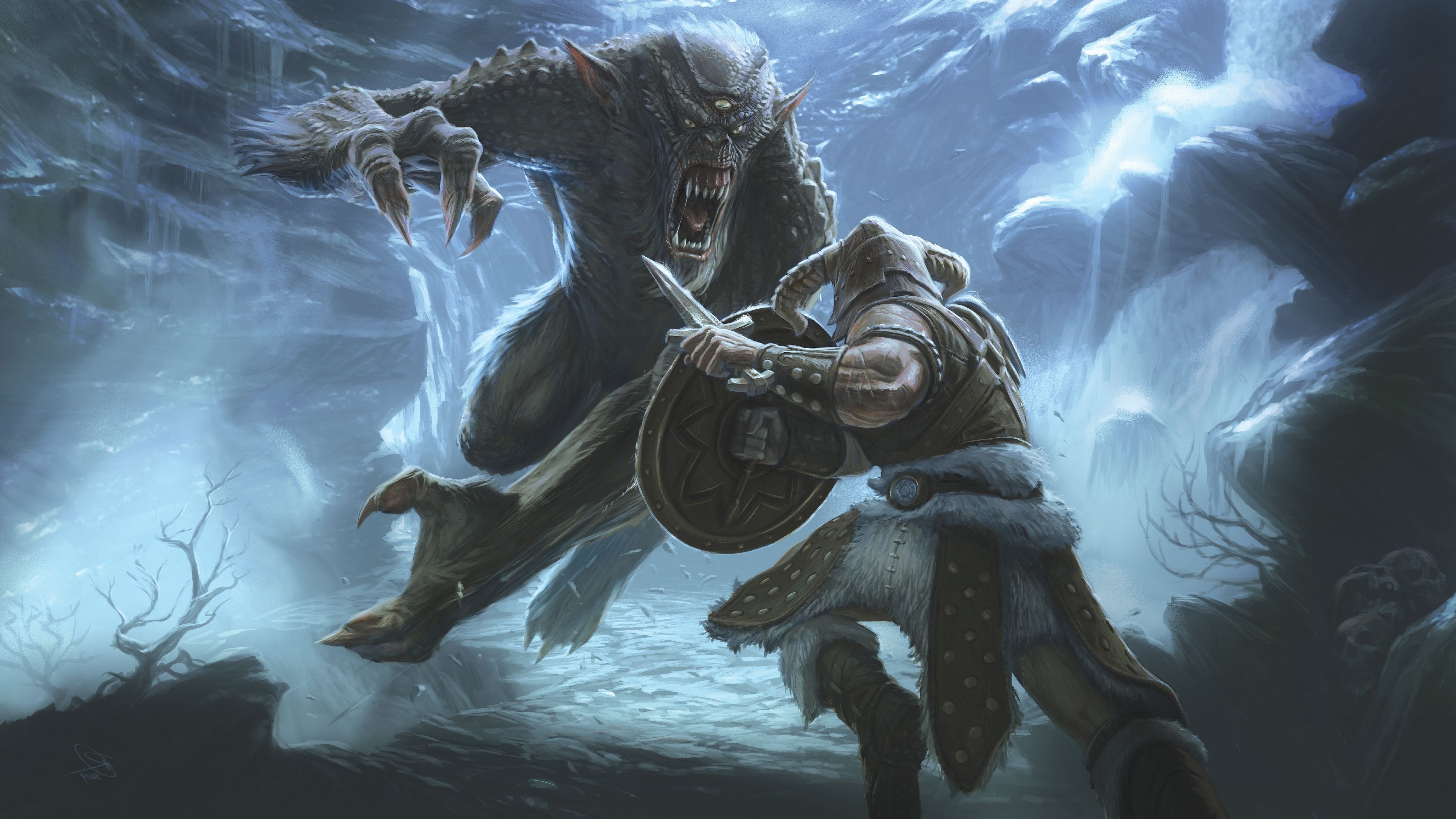 fantasy Art, Trolls, The Elder Scrolls V: Skyrim Wallpaper