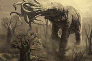 fantasy Art, Elephants, Tentacles