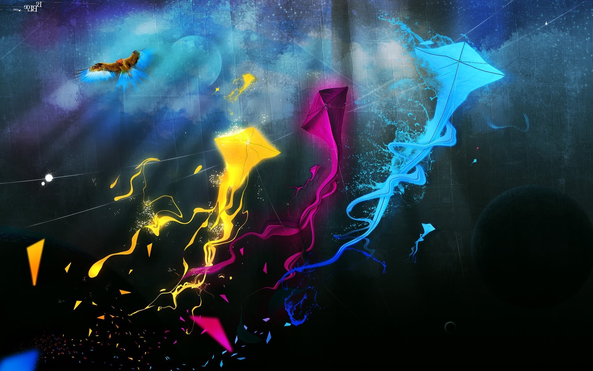 fantasy Art, Kites, Streaks, CMYK Wallpapers HD / Desktop ...