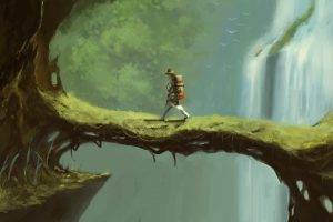 fantasy Art, Trekking, Nature, Waterfall, Trees