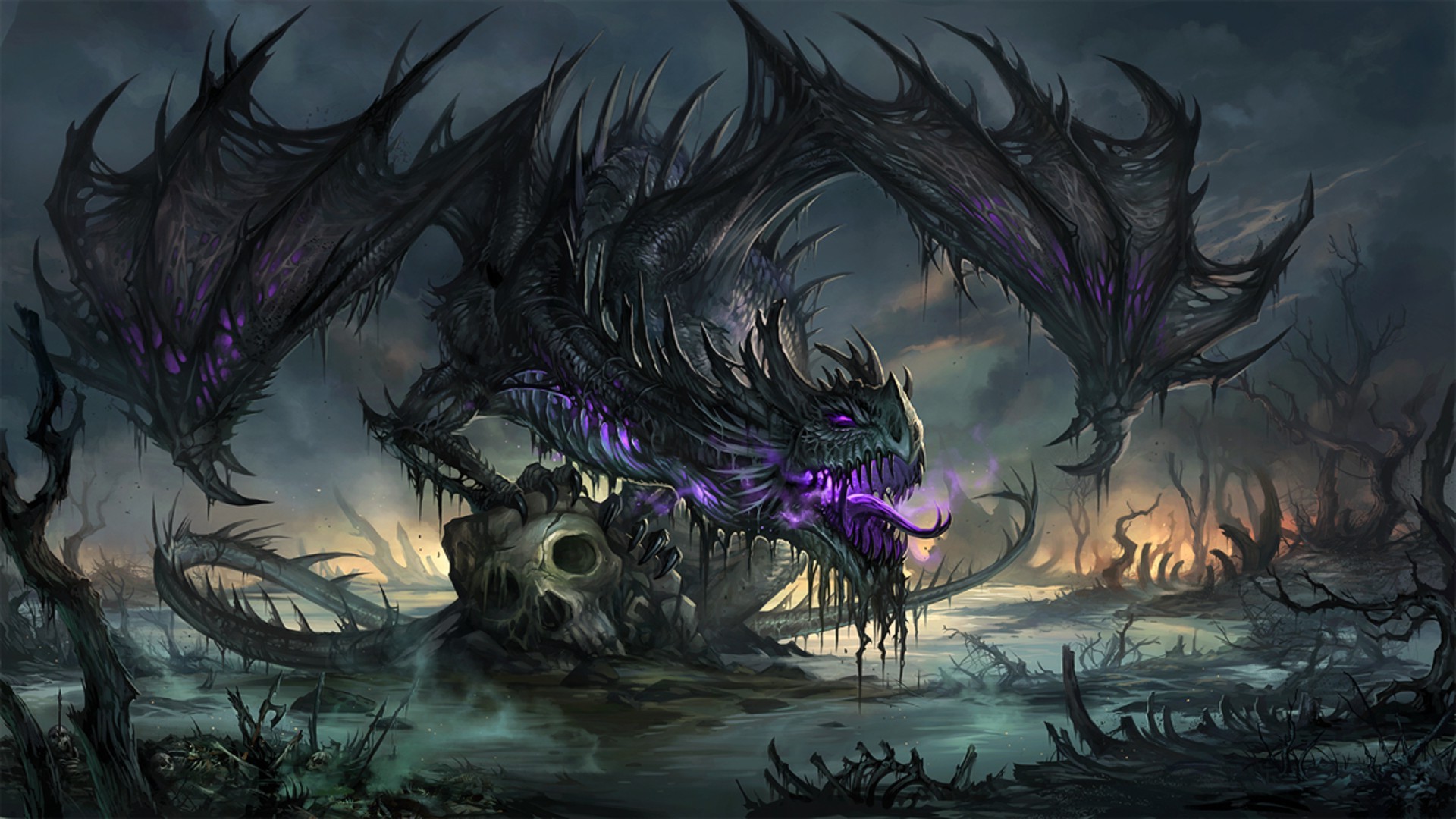 dragon, Artwork, Death, Fantasy Art Wallpaper