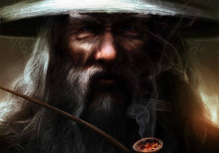 fantasy Art, Gandalf, Pipes, Wizard, The Lord Of The Rings, Beards HD Wallpaper Desktop Background