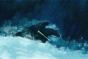 artwork, Horse, Fantasy Art, Rain, Snow