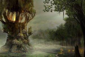 fantasy Art, Forest, Drawing, Digital Art