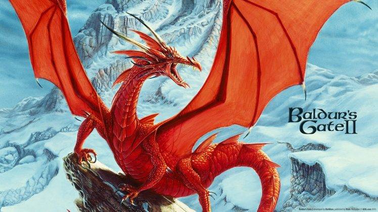 Baldurs Gate II, Fantasy Art, Dragon HD Wallpaper Desktop Background
