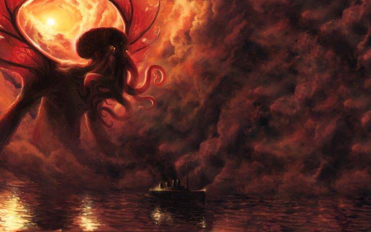 Cthulhu, Fantasy Art, H. P. Lovecraft HD Wallpaper Desktop Background