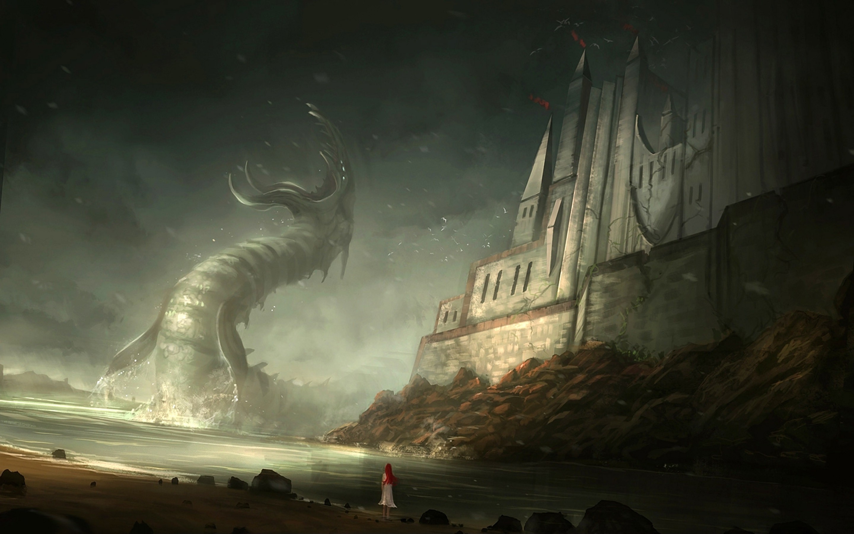 fantasy Art, Sea Monsters, Digital Art Wallpaper