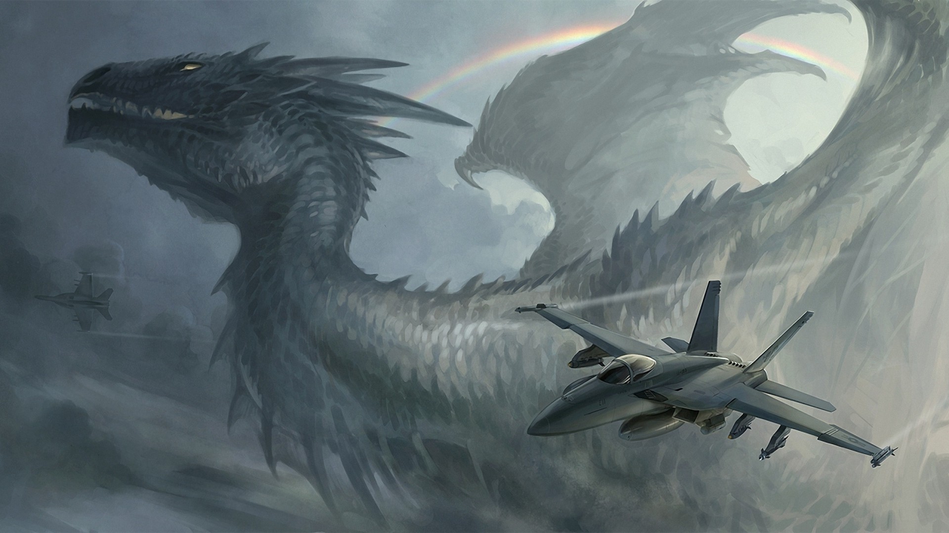 dragon, Fantasy Art, McDonnell Douglas F A 18 Hornet Wallpaper