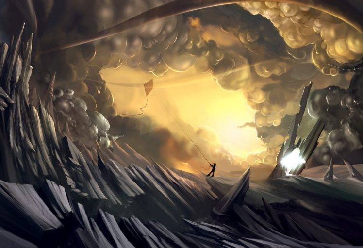 science Fiction, Fantasy Art, Kites, Apocalyptic HD Wallpaper Desktop Background