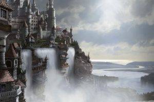 fantasy Art, Kingdom, Waterfall