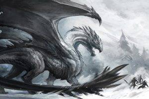 fantasy Art, Dragon, Snow