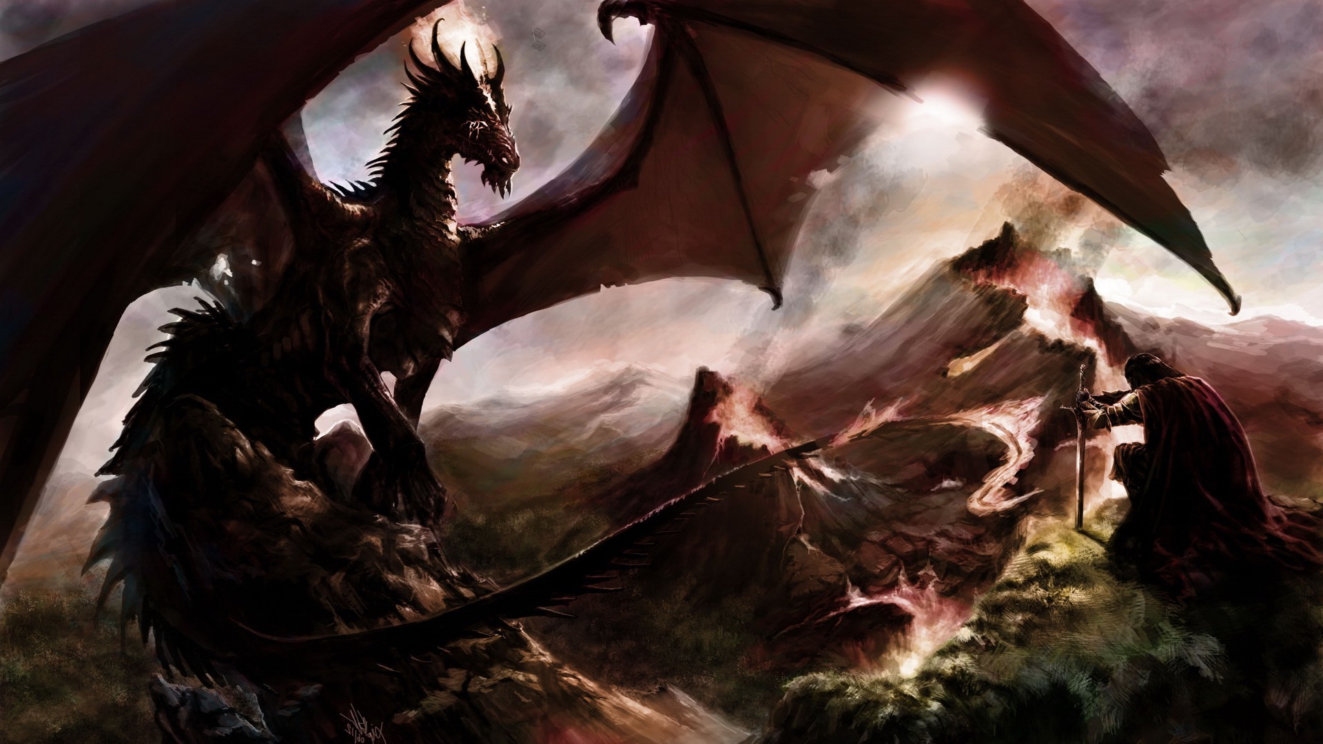 dragon, Fantasy Art, Drawing, Digital Art, Medieval Wallpapers HD