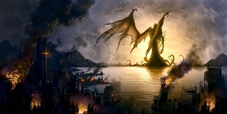 fantasy Art, Demon, Destruction HD Wallpaper Desktop Background