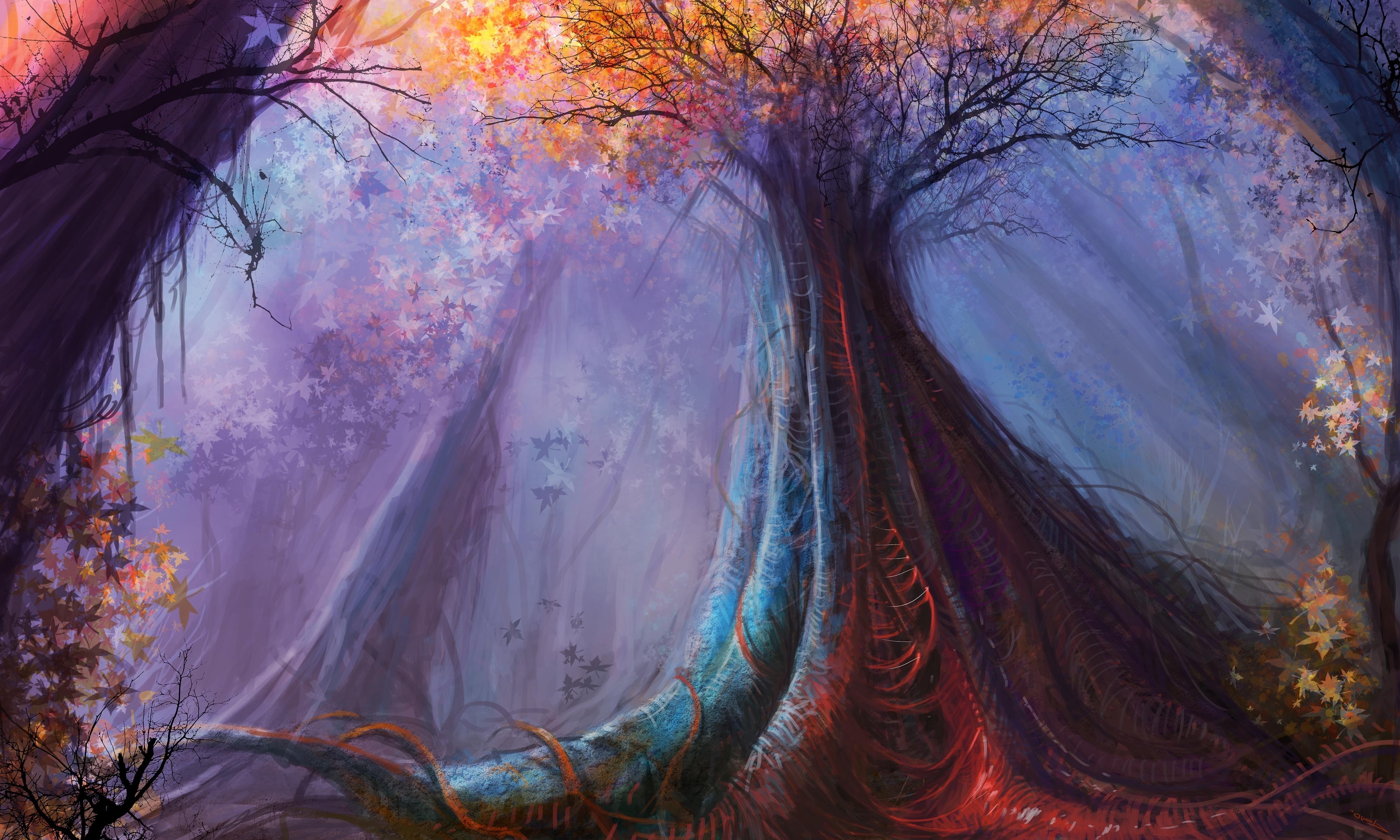 fantasy Art, Trees Wallpaper