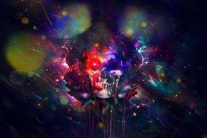 skull, Colorful, Artwork, Digital Art, Fantasy Art