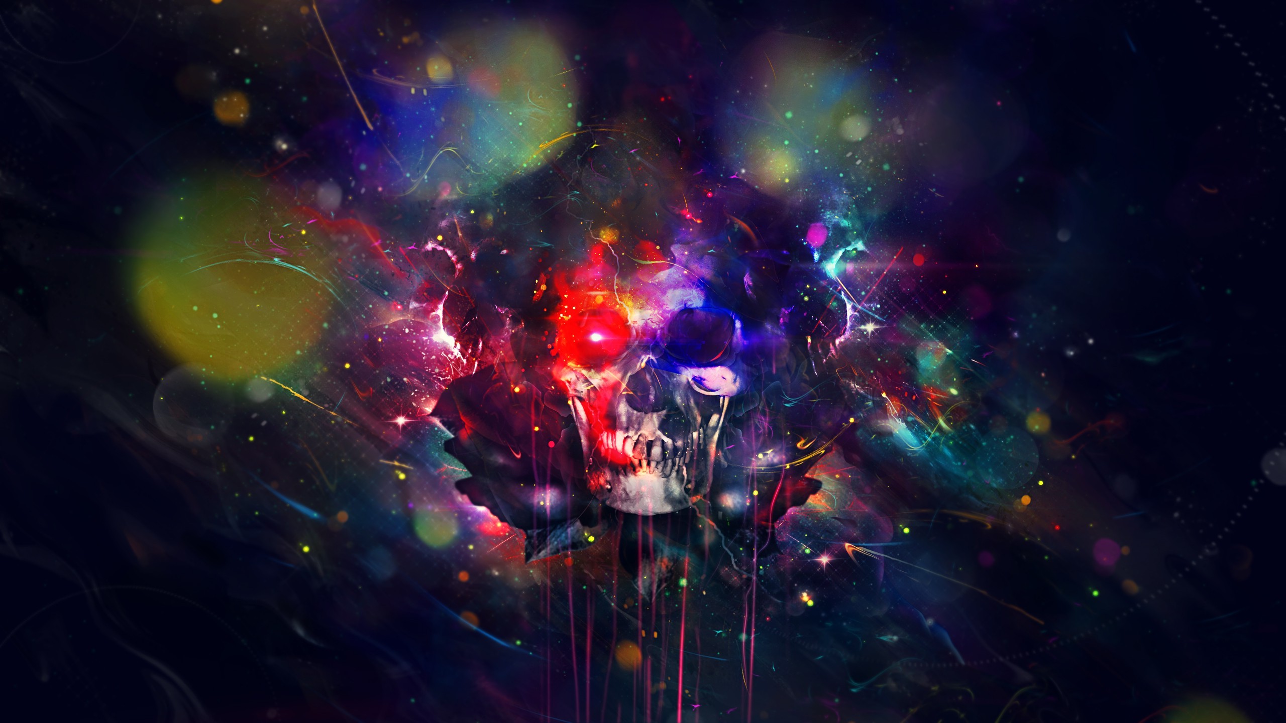 skull, Colorful, Artwork, Digital Art, Fantasy Art Wallpaper
