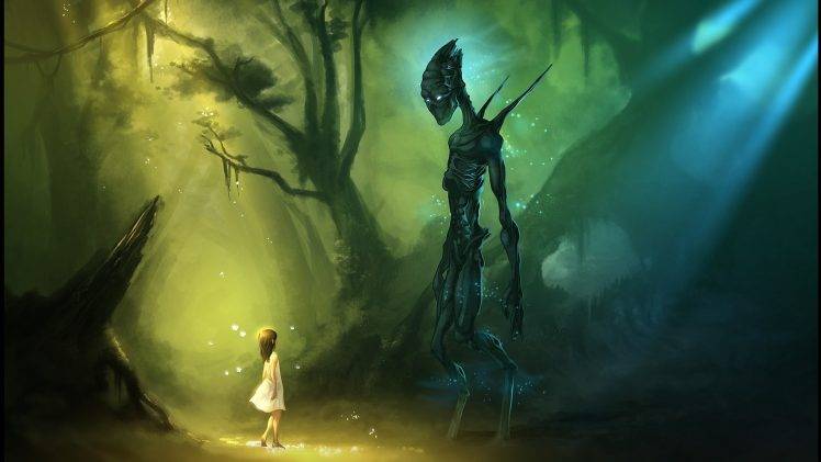 aliens, Children, Jungles, Artwork, Fantasy Art HD Wallpaper Desktop Background