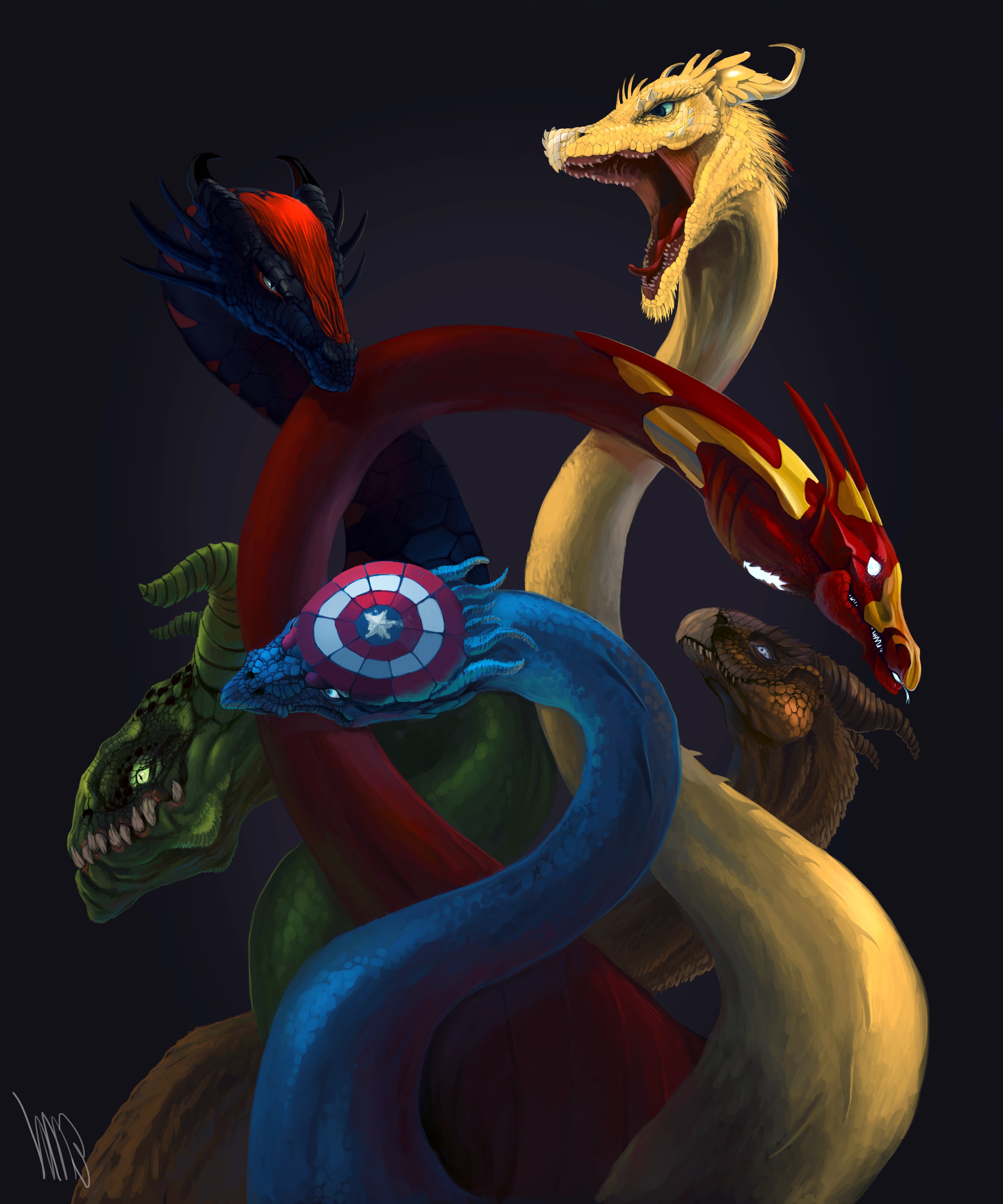dragon, The Avengers, Fantasy Art Wallpaper