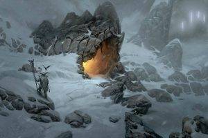 Vikings, Fantasy Art, Cave, Snow, Winter