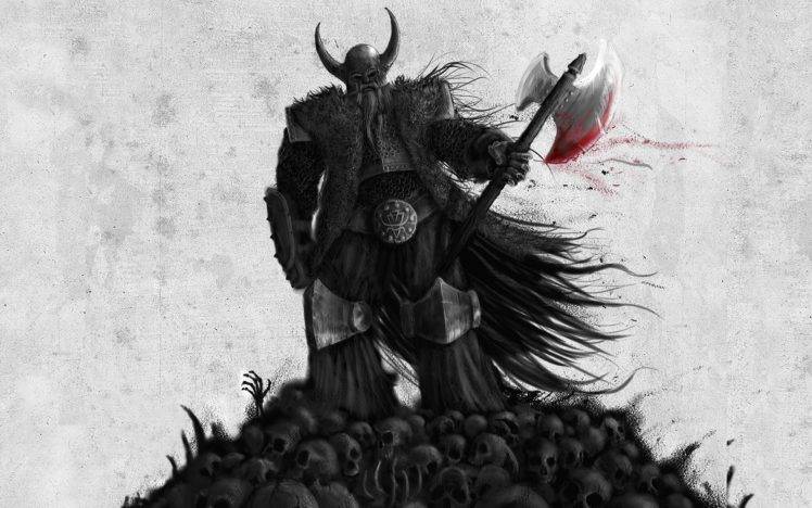 fantasy Art, Vikings, Skull HD Wallpaper Desktop Background