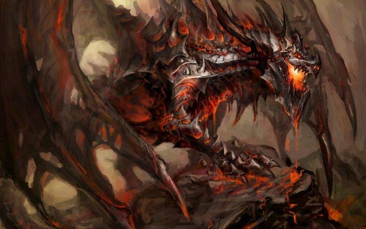 dragon, Fantasy Art,  World Of Warcraft, Deathwing HD Wallpaper Desktop Background