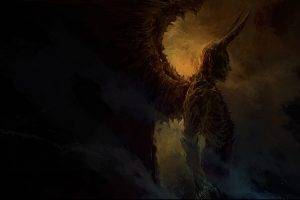 drawing, Demon, Digital Art, Fantasy Art, Creature, Devil, Wings, Hell, Satan
