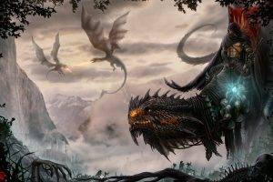 dragon, Fantasy Art, Skull
