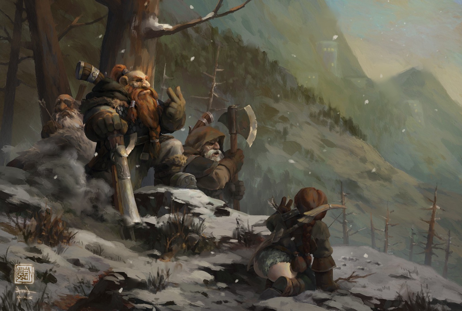 fantasy Art, Dwarfs, Digital Art Wallpaper
